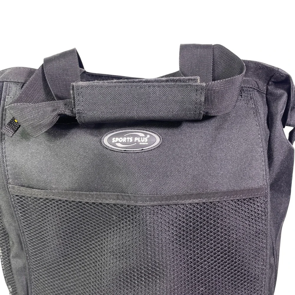 Olympia Sports Plus Rolling Tote Bag Travel Bag Black Canvas Retractable Handle